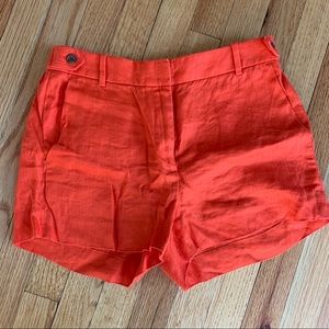 J.Crew 100% linen shorts Bright red size 2